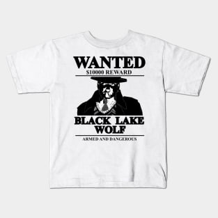 White Night - Black Lake Wolf Kids T-Shirt